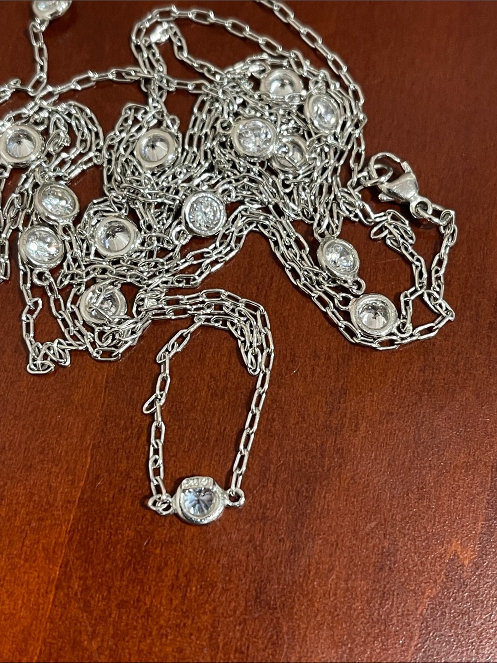 52” Sterling Silver & Cubic Zirconia “Diamonds by the Yard” Style Necklace - NWT - Picture 8 of 14